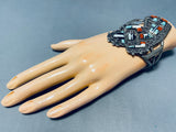 One Of The Best Vintage Zuni Rainbow Man Inlay Sterling Silver Bracelet-Nativo Arts