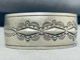 Awesome Vintage Signed Native American Navajo Sterling Silver Repousse Bracelet-Nativo Arts