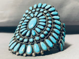 One Of The Best Vintage Native American Navajo Turquoise Sterling Silver Cluster Bracelet-Nativo Arts