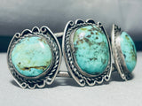 Superior Vintage Native American Navajo Royston Turquoise Sterling Silver Bracelet Old-Nativo Arts