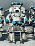One Of The Best Vintage Navajo Kachina Turquoise Sterling Silver Bracelet-Nativo Arts