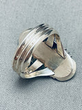 Rare Vintage Native American Navajo Blue Diamond Turquoise Sterling Silver Ring-Nativo Arts
