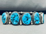Landoll Benally Native American Navajo Sleeping Beauty Turquoise Sterling Silver Bracelet-Nativo Arts