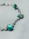 Fabulous Vintage Native American Navajo Royston Turquoise Chunks Sterling Silver Bracelet-Nativo Arts