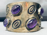 The Best Vintage Southwestern Amethyst Sterling Silver Clasp Bracelet-Nativo Arts