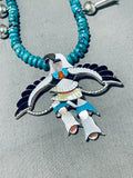 Fascinating Native American Zuni J.beyuka Turquoise Sterling Silver Necklace-Nativo Arts