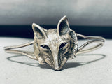 Fox Head Vintage Native American Navajo Sterling Silver Very Rare Bracelet Cuff!-Nativo Arts