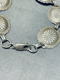 So Detailed!! Vintage Native American Navajo Sterling Silver Concho Belt Mini Bracelet-Nativo Arts