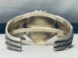 Superior Vintage Native American Navajo Pilot Mountain Turquoise Sterling Silver Bracelet-Nativo Arts