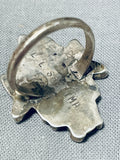 Astonishing Vintage Native American Zuni Turquoise Sterling Silver Ring Signed-Nativo Arts