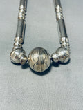 Rare Longer 30 Inch Vintage Native American Navajo Sterling Silver Tubule Necklace-Nativo Arts