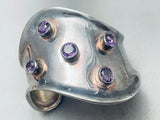 Huge Vintage Southwest Amethyst Sterling Silver Bracelet-Nativo Arts