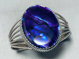 Rich Begay Rare Vintage Native American Navajo Abalone Paua Sterling Silver Bracelet-Nativo Arts
