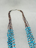 Native American Tremendous Vintage Santo Domingo Blue Diamond Turquoise Sterling Silver Necklace-Nativo Arts