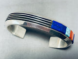 Larry Begay 6.5 Inch Wrist Vintage Native American Navajo Sterling Silver Bracelet-Nativo Arts