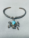 Dangling Spider!! Vintage Native American Navajo Turquoise Sterling Silver Bracelet-Nativo Arts