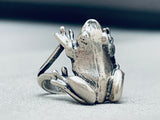Detailed Vintage Southwest Frog Sterling Silver Ring-Nativo Arts