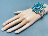 Stars Of Turquoise Vintage Native American Navajo Sterling Silver Bracelet Cuff-Nativo Arts