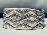 117 Grams Hand Tooled Heavy Vintage Native American Navajo Sterling Silver Bracelet-Nativo Arts