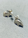 Adorable Vintage Native American Navajo Sterling Silver Bear Dangle Earrings-Nativo Arts