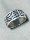 Tremendous Vintage Native American Hopi Sterling Silver Band Ring-Nativo Arts