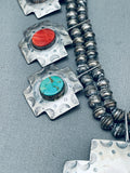 Most Beautiful Vintage Native American Navajo Cross Sterling Silver Squash Blossom Necklace-Nativo Arts