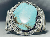Mar James Native American Navajo Spider Turquoise Mine Sterling Silver Bracelet Signed-Nativo Arts