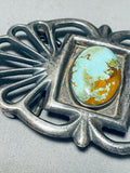 Heavy!! Vintage Native American Navajo Royston Turquoise Sterling Silver Buckle Old-Nativo Arts