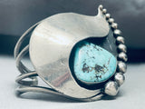 Rare Dry Creek Turquoise Vintage Native American Navajo Sterling Silver Bracelet-Nativo Arts