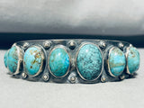 Cripple Creek Turquoise!! Vintage Native American Navajo Sterling Silver Bracelet-Nativo Arts