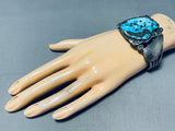One Of The Best Ever Vintage Native American Navajo Morenci Turquoise Sterling Silver Bracelet-Nativo Arts