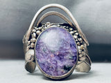 The Most Unique Vintage Native American Navajo Charoite Sterling Silver Bracelet-Nativo Arts