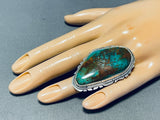 Massive Vintage Native American Navajo Royston Turquoise Sterling Silver Ring-Nativo Arts