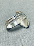 Signed Native American Navajo Blue Gem Turquoise Opal Sterling Silver Ring-Nativo Arts