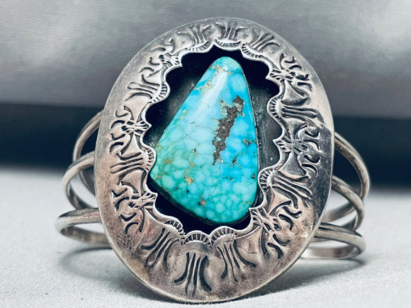 One Of The Best Vintage Native American Navajo Spiderweb Turquoise Sterling Silver Bracelet-Nativo Arts