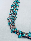 Superior Vintage Native American Navajo Turquoise Nugget Heishi Necklace Old-Nativo Arts
