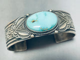 Stamp Work Ultra Master! Vintage Native American Navajo Turquoise Sterling Silver Bracelet-Nativo Arts