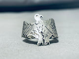 Fascinating Vintage Native American Navajo Sterling Silver Eagle Ring-Nativo Arts