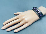 Gorgeous Vintage Navajo Purple Amethyst Sterling Silver Bracelet-Nativo Arts