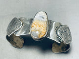 Foggy Desert Agate Vintage Native American Navajo Sterling Silver Bracelet-Nativo Arts