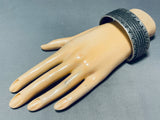 One Of The Most Unique Vintage Native American Navajo Sterling Silver Tufa Cats Bracelet-Nativo Arts