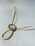 Beautiful Vintage Native American Navajo 8 Turquoise Sterling Silver Buffalo Bolo Tie-Nativo Arts