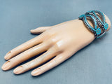 One Of The Best Vintage Native American Zuni Turquoise Sterling Silver Bracelet-Nativo Arts