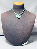 Rare Vintage Native American Navajo Royston Turquoise Sterling Silver Necklace-Nativo Arts