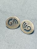 Impressive Vintage Native American Hopi Sterling Silver Earrings-Nativo Arts