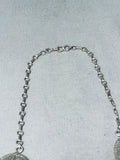 One Of The Biggest Best Vintage Native American Navajo Heavy Feather Sterling Silver Necklace-Nativo Arts