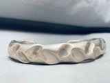 Rare Technique Vintage Native American Navajo Sterling Silver Hand Tooled Bracelet-Nativo Arts