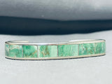 Larry Loretto Vintage Native American Zuni Cripple Creek Turquoise Sterling Silver Bracelet-Nativo Arts