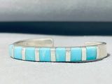 Breathtaking Vintage Native American Navajo 7 Blue Gem Turquoise Sterling Silver Bracelet-Nativo Arts