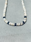 Native American Wonderful Vintage Santo Domingo Jet & Shell Sterling Silver Necklace-Nativo Arts